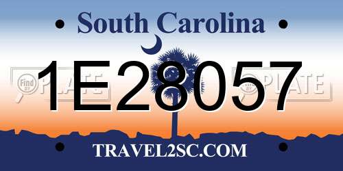 1E28057 South Carolina License Plate