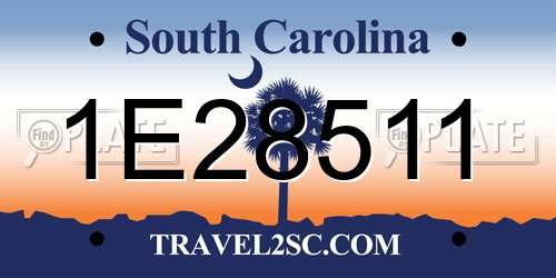 1E28511 South Carolina License Plate