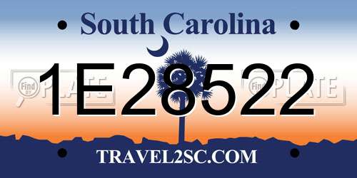 1E28522 South Carolina License Plate