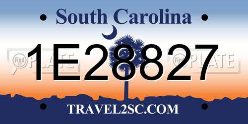 1E28827 South Carolina License Plate