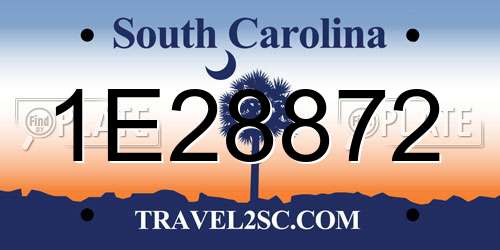 1E28872 South Carolina License Plate