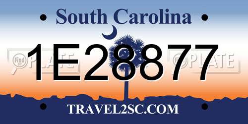 1E28877 South Carolina License Plate
