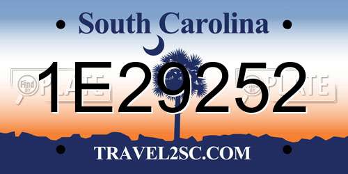 1E29252 South Carolina License Plate