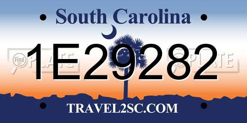 1E29282 South Carolina License Plate