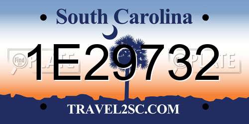1E29732 South Carolina License Plate