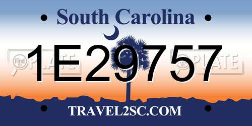 1E29757 South Carolina License Plate
