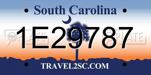 1E29787 South Carolina License Plate