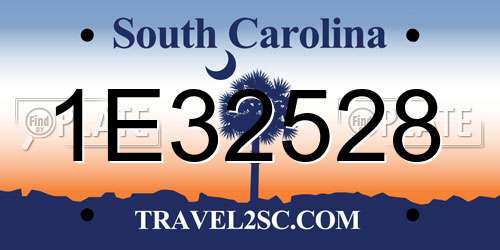 1E32528 South Carolina License Plate