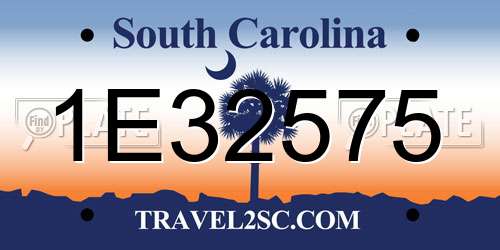 1E32575 South Carolina License Plate
