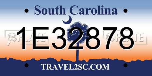 1E32878 South Carolina License Plate
