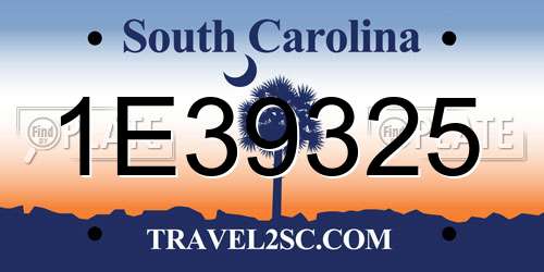 1E39325 South Carolina License Plate