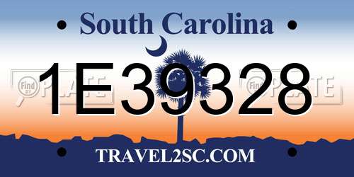 1E39328 South Carolina License Plate