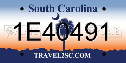 1E40491 South Carolina License Plate