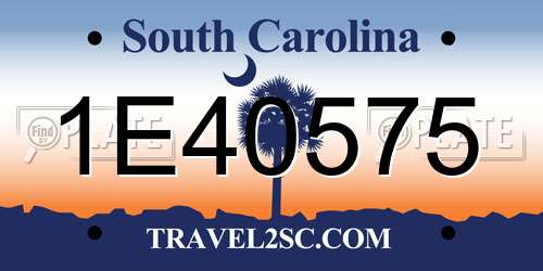1E40575 South Carolina License Plate