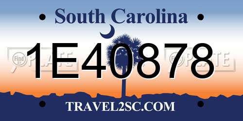 1E40878 South Carolina License Plate