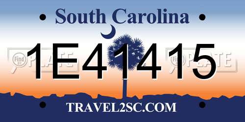1E41415 South Carolina License Plate