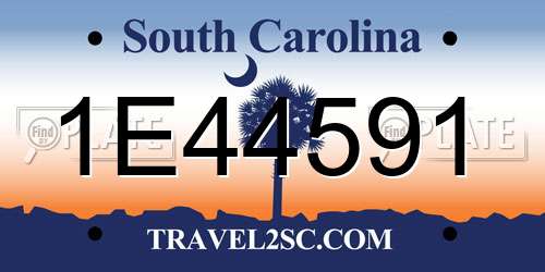 1E44591 South Carolina License Plate