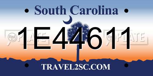 1E44611 South Carolina License Plate