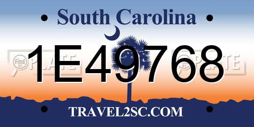 1E49768 South Carolina License Plate