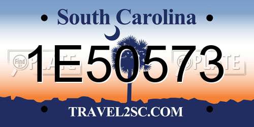 1E50573 South Carolina License Plate
