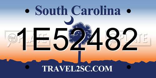 1E52482 South Carolina License Plate
