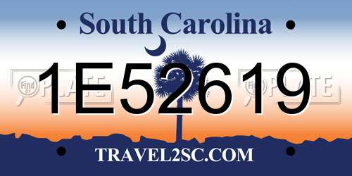 1E52619 South Carolina License Plate
