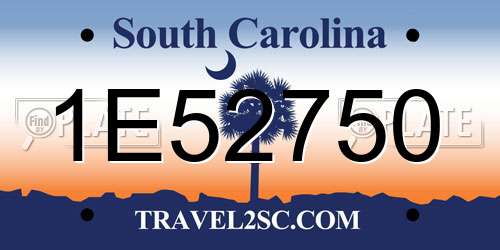 1E52750 South Carolina License Plate