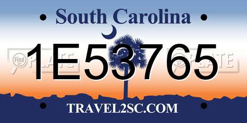 1E53765 South Carolina License Plate