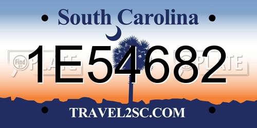 1E54682 South Carolina License Plate