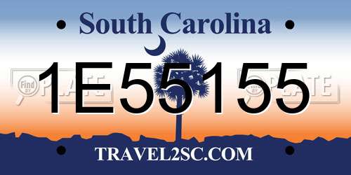 1E55155 South Carolina License Plate