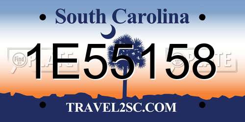 1E55158 South Carolina License Plate