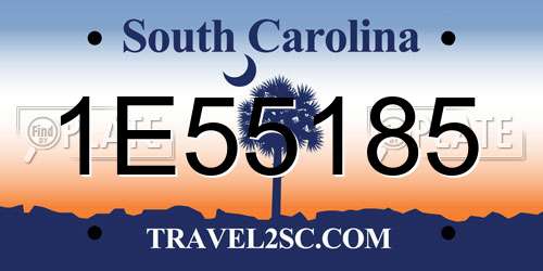 1E55185 South Carolina License Plate