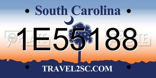1E55188 South Carolina License Plate
