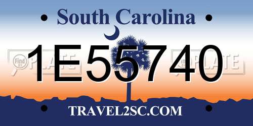 1E55740 South Carolina License Plate