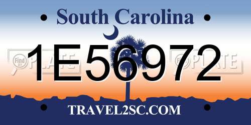 1E56972 South Carolina License Plate