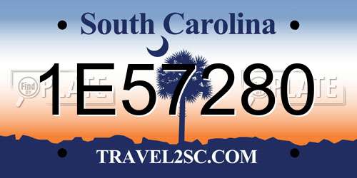 1E57280 South Carolina License Plate