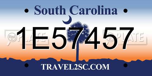 1E57457 South Carolina License Plate