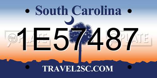 1E57487 South Carolina License Plate