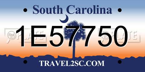 1E57750 South Carolina License Plate