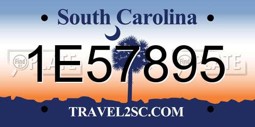 1E57895 South Carolina License Plate