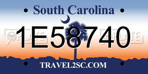 1E58740 South Carolina License Plate