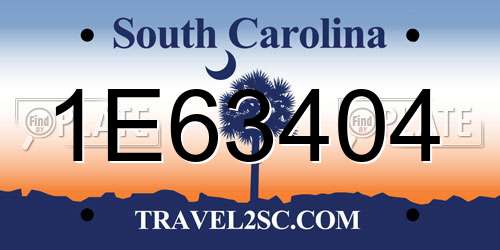 1E63404 South Carolina License Plate
