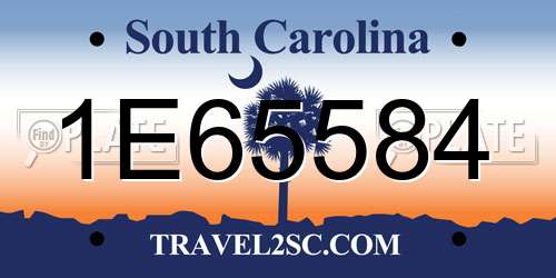 1E65584 South Carolina License Plate