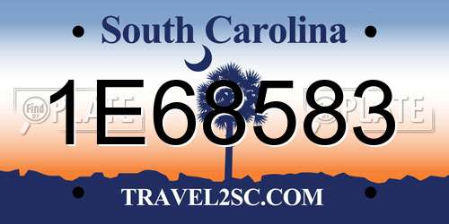 1E68583 South Carolina License Plate