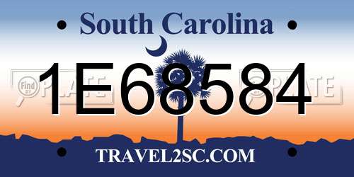 1E68584 South Carolina License Plate