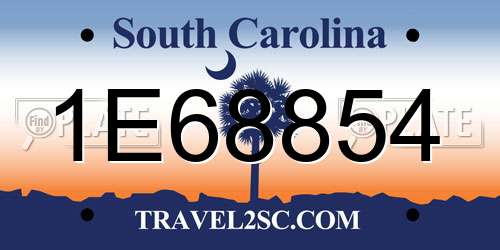 1E68854 South Carolina License Plate