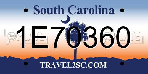 1E70360 South Carolina License Plate
