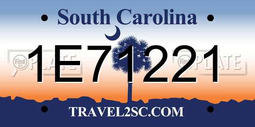 1E71221 South Carolina License Plate