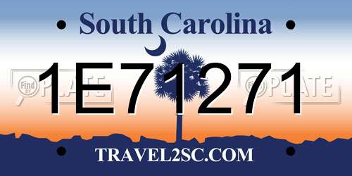 1E71271 South Carolina License Plate