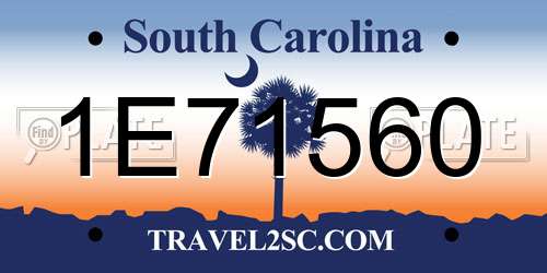 1E71560 South Carolina License Plate
